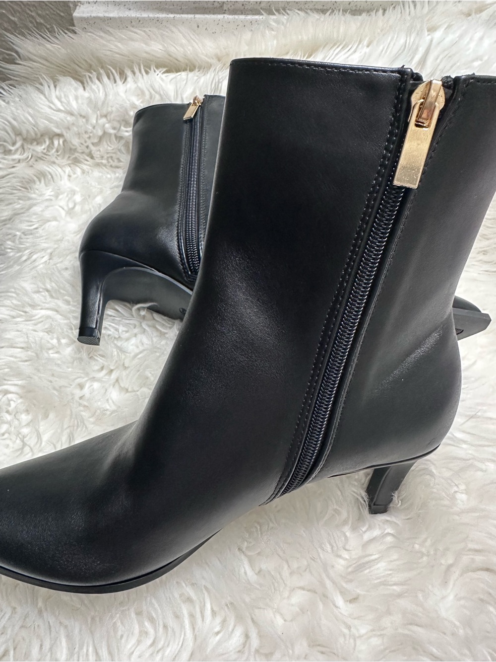 Nwt Coutgo Black Women's Zip Ankle Boots